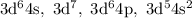 $\rm 3d^64s,\ 3d^7,\ 3d^64p,\ 3d^54s^2$