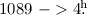 $1089\ ->4\hbox{$.\!\!^{\rm h}$}$