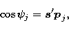 \begin{displaymath}
\cos\psi_j = {\vec{s}}^\prime {\vec{p}}_j,\end{displaymath}