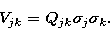 \begin{displaymath}
V_{jk} = Q_{jk}\sigma_j\sigma_k.\end{displaymath}
