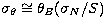 $\sigma_\theta \cong \theta_B
(\sigma_N/S)$