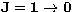 $\bf J = 1 \rightarrow 0$