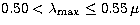 $0.50 < \lambda_{\rm max} \le 0.55\,\mu$