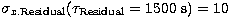 $\sigma
_{x.{\rm Residual}}(\tau _{\rm Residual}=1500~{\rm s})=10$