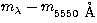 ${m}_{\lambda}-
{m}_{\rm 5550\ \mbox {\AA}}$