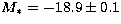 $M_* = -18.9 \pm 0.1$