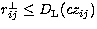 $r_{ij}^{\perp} \leq D_{\rm L}(cz_{ij})$