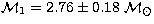 ${\cal M}_1=2.76\pm 0.18~{\cal M}_\odot$