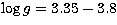 $\log g = 3.35 - 3.8$