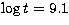 $\log t = 9.1$