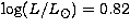 $\log (L/L_\odot) = 0.82$
