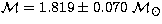 ${\cal M} = 1.819\pm 0.070~{\cal M}_\odot$