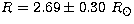 $R = 2.69\pm 0.30~R_\odot$