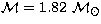 ${\cal M}=1.82~{\cal M}_\odot$