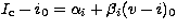 $I_{\rm c}-i_0 = \alpha_i + \beta_i (v-i)_0$