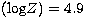 $({\rm log} Z)=4.9$