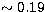 $\sim 0.19$