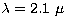 $\lambda = 2.1~\mu$