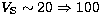 $V_{\rm S}\sim 20\Rightarrow 100$