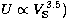 $U \propto
 V_{\rm S}^{3.5})$