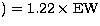 $)=1.22\times{\rm EW} $