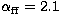 $\alpha_{\rm ff} = 2.1$