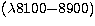 $(\lambda8100{-}8900)$