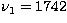 $\nu_1=1742$