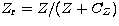$Z_{\rm r} = Z/(Z+C_Z)$