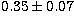 $0.35\pm0.07$
