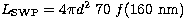 $L_{\rm
SWP} = 4\pi d^2\;70\; f(160\ {\rm nm}) $