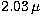 $2.03\,\mu$