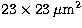 $\rm 23 \times 23\,\mu m^2$