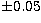 $\pm 0.05$