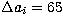 $\Delta a_i = 65$