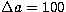$\Delta a = 100$