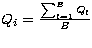 $Q_i = \frac{\sum_{l=1}^{B} Q_l}{B}$