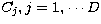 $C_j, j=1,\cdots D$