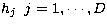 $h_j\;\;j=1,\cdots,D$