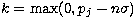 $k=\max(0,p_j-n\sigma)$