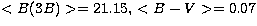 $<B(3B)\gt = 21.15,\, <B-V\gt = 0.07$