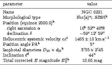 \begin{tabular}
{lc}
\hline
\noalign{\smallskip} 
parameter & value \\ \noalign{...
 ...^{\rm b}$\space & $10.66$\space mag \\ \noalign{\smallskip} 
\hline\end{tabular}
