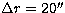 $\Delta r=20''$