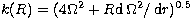 $k(R) = (4\Omega^2+R{\rm d}\,\Omega^2/\,{\rm d}r)^{0.5}$