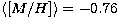 $\langle[M/H]\rangle = -0.76$