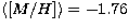 $\langle[M/H]\rangle = -1.76$
