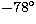 $-78^\circ$