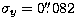 $\sigma_y= 0{\hbox{$.\!\!^{\prime\prime}$}}082$
