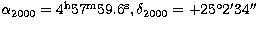 $\alpha_{2000}= 4^{\rm h}57^{\rm m} 59.6^{\rm s},
\delta_{2000}=+25^{\circ} 2'34''$