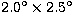 $2.0^{\circ}\times 2.5^{\circ}$